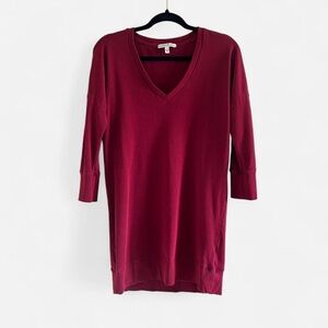 Express‎ Deep Red V-Neck Sweater Dress